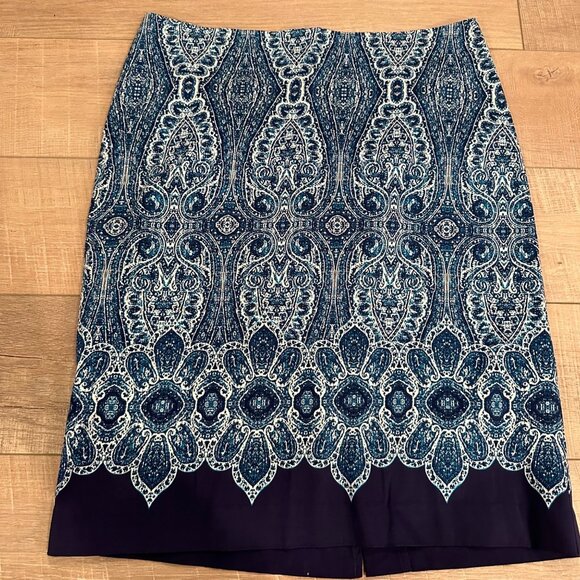 TALBOTS WOMENS BLUE PULL ON SKIRT SIZE 12 - Picture 1 of 8